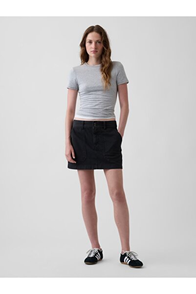 GAP Kadın Siyah High Rise Mini Utility Etek
