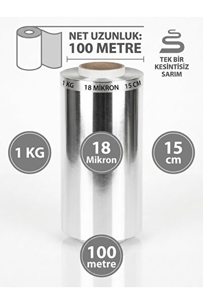 Profesyonel Kuaför Tipi Alüminyum Folyo Jelatin 1 Kg 100 Metre (18 Mikron) Röfle & Balyaj Folyosu
