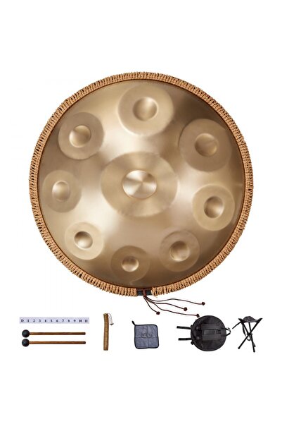 Eom Τύμπανο Handpan, 22 ιντσών (56 εκ.), 9 νότες, σε λεπτό Ρε, από ατσάλι, με...