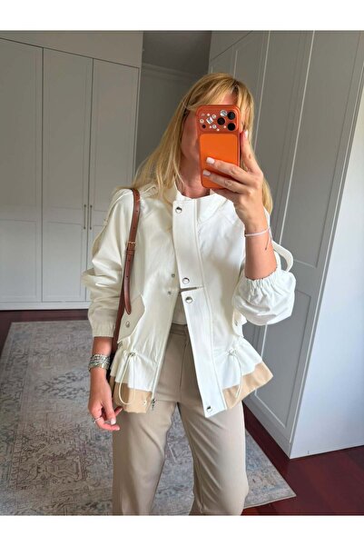 begum mayda Orijinal Model , Belden Bağlamalı , Premium Beyaz & Bej , Gabardi...