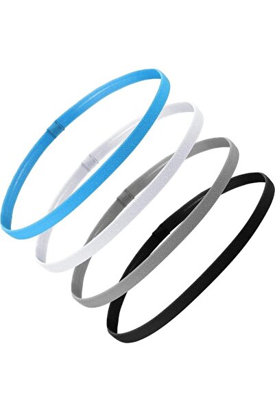 GENERAL 4-Pack Non-Slip Sport Headbands for Women & Men, Thick Elastic Athlet...