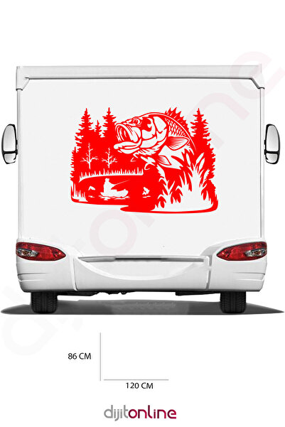 Dijitonline Fishing and Forest Themed Caravan Printing Sticker - Forest and N...