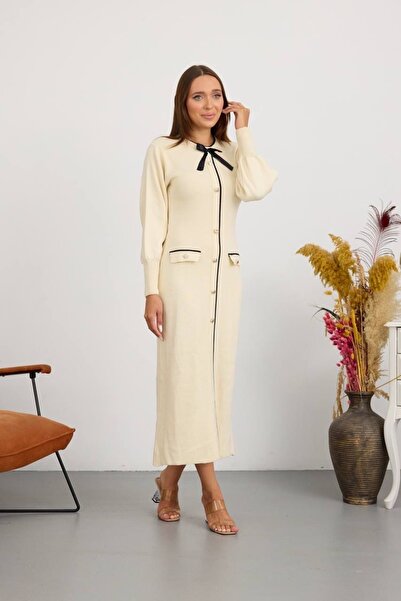 Kağanbutik Stylish Knitwear Dress with Bow