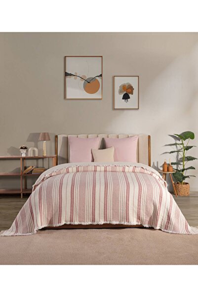 ALMECA HOME COLLECTİON 8 Katlı Müslin Pamuklu Battal Boy Yatak Örtüsü