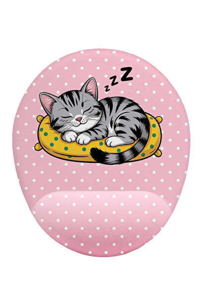 iyi fikirler Uykucu Minik Sevimli Kedi Bilek Destekli Mouse Pad