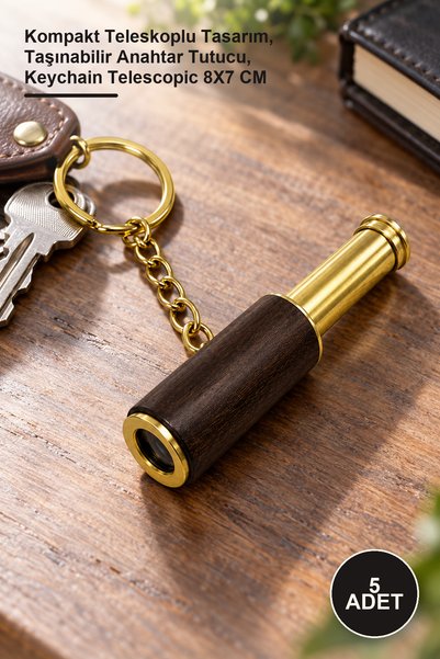 Yenilig 5 Pieces Brass Telescope Keychain – Compact Telescope Design, Portabl...