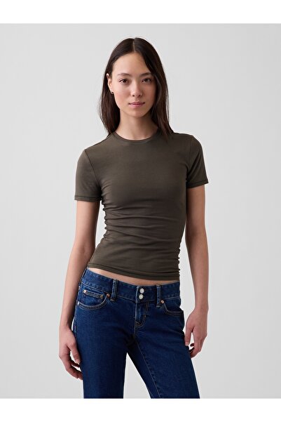 GAP Kadın Haki CloseKnit Jersey T-Shirt