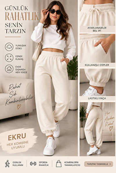 seraptakidunyasi 100% Cotton Women's Jogger Sweatpants with Pockets, Elastic ...
