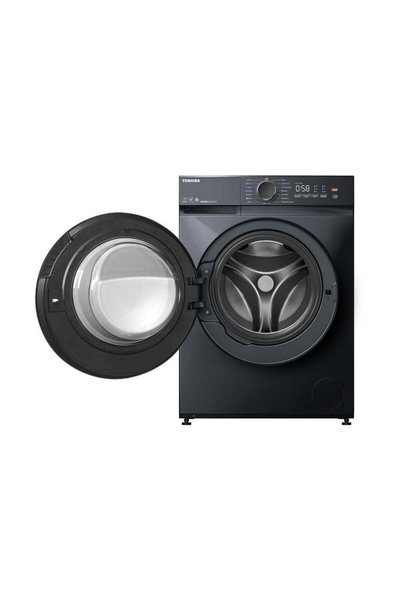 Toshiba غسالة تحميل أمامي 9 كجم فائقة الفقاعات الدقيقة بتقنية إنفرتر لون رماد...