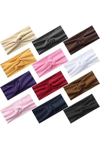 SWIUKPHE Stretchy Knotted Workout Hair Bands Set, Skin-friendly Sport Headban...