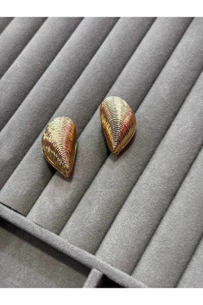 MODA Women's Gold Mussel Shell Design Earrings Vintage Earrings