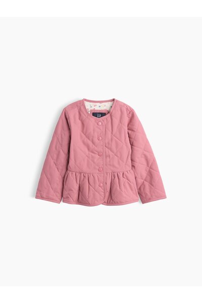 GAP Kız Bebek Pembe Quilted Peplum Ceket