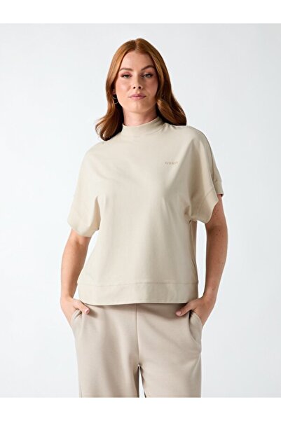 Guess Brianna Kadın Aktif Modal Karışımlı Oversize Fit T-Shirt