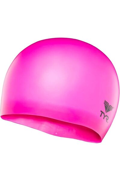 TYR Wrinkle Free Junior Silicone Swim Cap | Fluro Pink | Material : Silicone ...