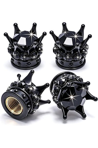 GENERAL 4PCS Crown Bling Tire Stem Valve Caps, Crystal Diamond Car Wheel Tire...