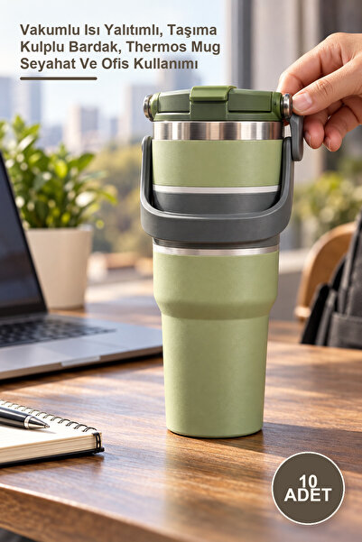 Yenilig 10 Pieces 700 ml Stainless Steel Thermos Mug – Vacuum Insulated, Cup ...