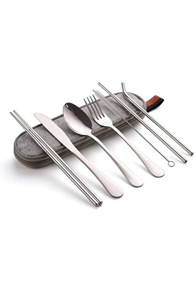 GENERAL Cutlery Set, Reusable Stainless Steel Travel Cutlery Kit, Portable Fl...
