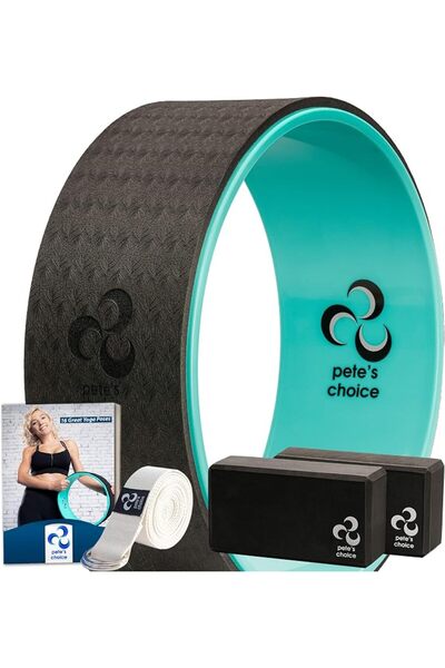 GENERAL Pete's Choice Yoga Set for Beginners - Yoga Wheel Kit + 2 Yoga Blocks...