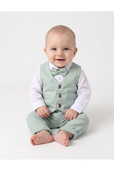 MiniKids Costumas elegant Matheo, cu verde menta