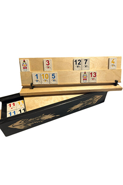 unbranded Joc de Rummy sculptat cu piese din plastic – Negru