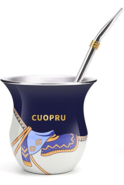 CUOPRU كوب ييربا ماتي 2025 مع شفاطات بومبيلا وفرشاة تنظيف، بتصميم سرج الغاوتش...