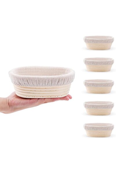 GENERAL DOYOLLA Mini Oval Proofing Set (6.5inch, set of 5), Sourdough Proofin...