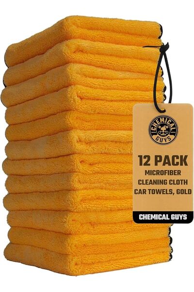 CHEMICAL GUYS MIC_506_12 Professional Grade Premium Microfiber Towels, Gold (...