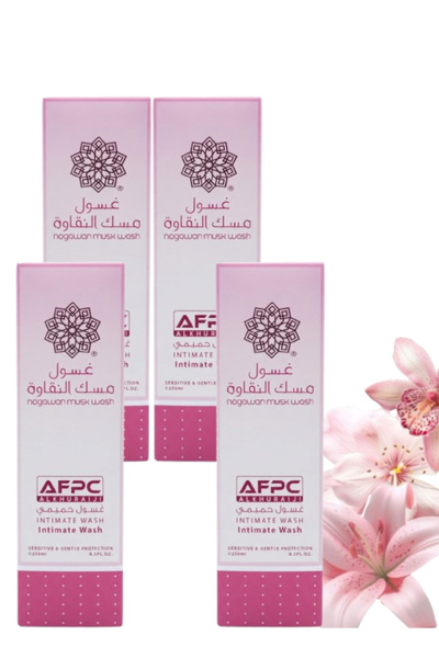 ALKHURAIJI 4 Pieces Afpc Nagawan Musk Wash Intimate Wash 250 ML