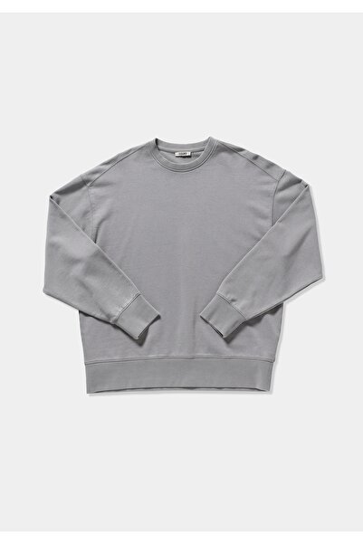 Colin's Oversize Fit Yuvarlak Yaka Düz Erkek Gri Sweatshirt