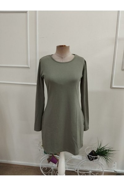 Generic Brand Women's long sleeve crew neck short modal dress