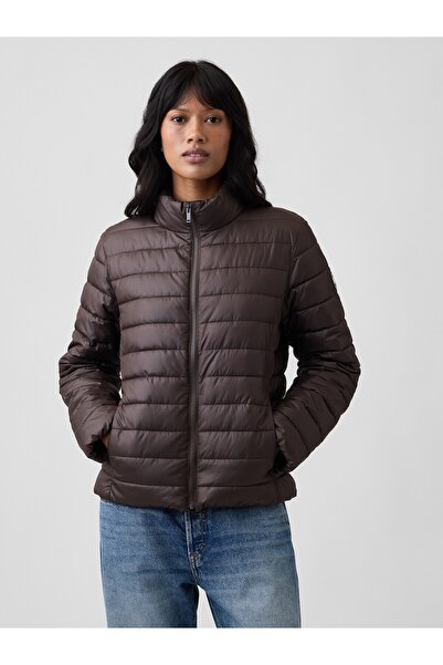 GAP Kadın Koyu Kahverengi Relaxed Puffer Şişme Mont