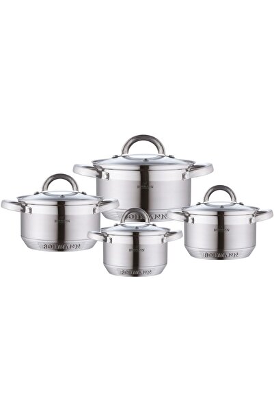 Bohmann Set de 8 oale cu capace, bază în 7 straturi, compatibil cu inducția, ...
