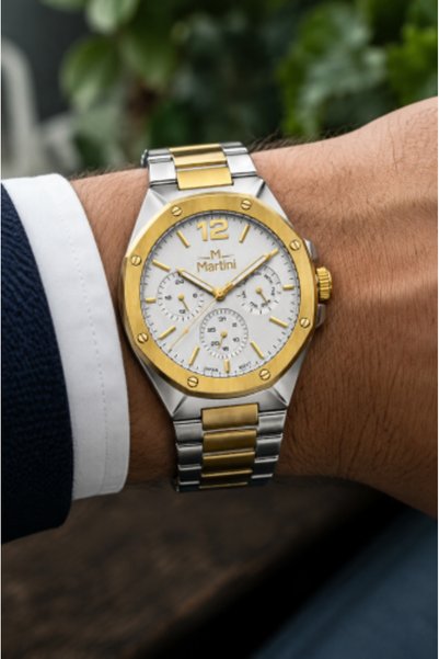 martini Men's Steel Watch Two-Tone Silver Gold
