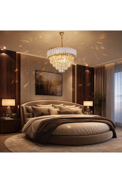 OEM Candelabru Cristal VERSAILLES Eleganza 8x E14, Diametru 50cm, Auriu Lucio...