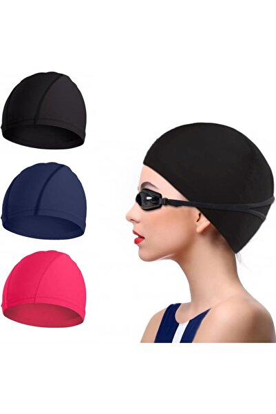 wisfunlly 3 Pieces Swimming Caps, Swimming Hat Premium Quality Stretchable Un...