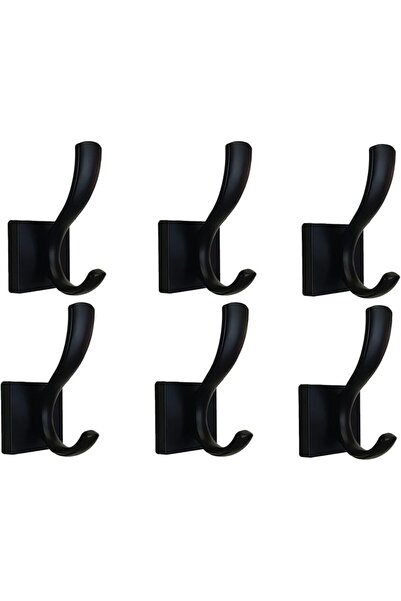 GENERAL Black Coats Towels Hooks 6 Pack Towel Robe Clothes Coat Hooks,Heavy D...