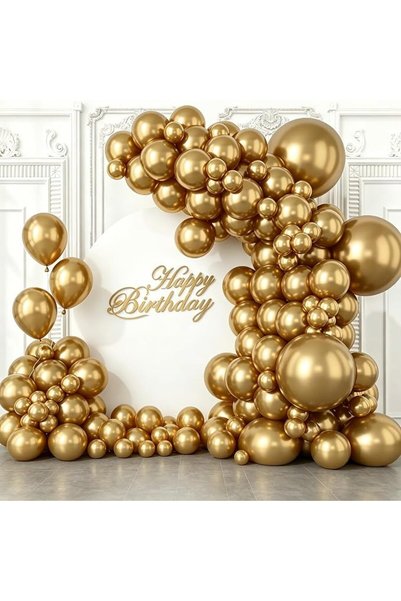 GENERAL 100 Pack Chrome Metallic Silver Balloons Different Sizes 18 12 10 5 I...