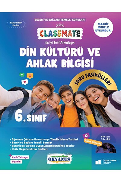 Okyanus Yayıncılık 6. Sınıf Classmate Din Kültürü Ve Ahlak Bilgisi Soru Fasik...
