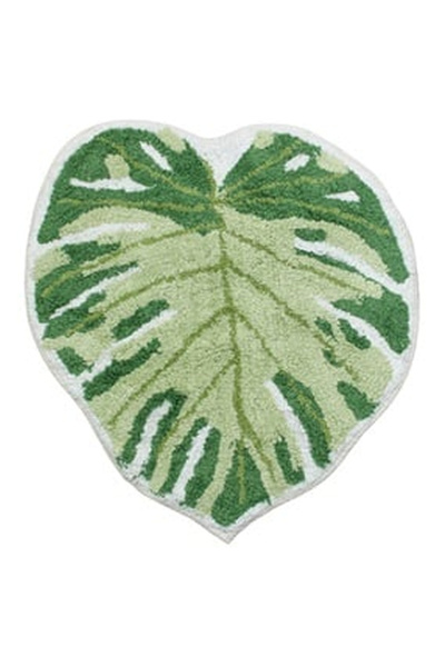 OEM Covoras de Baie Frunza Verde din Bumbac 65x55cm