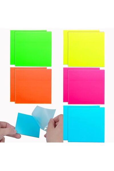 ELECDON Transparent Sticky Notes, Colorful Self-Stick Note Pads Clear for Off...