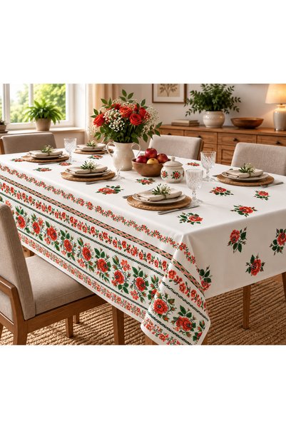 OEM Față de masă din bumbac cu motive tradiționale 150x160 cm cod035