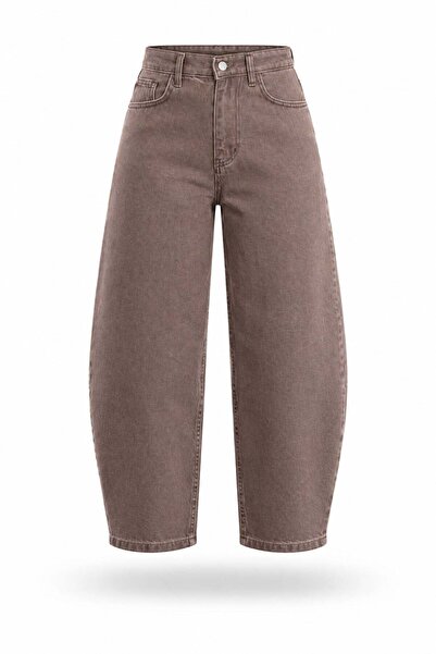 5in1Canpolat Washable Brown Tapered Jean 0210