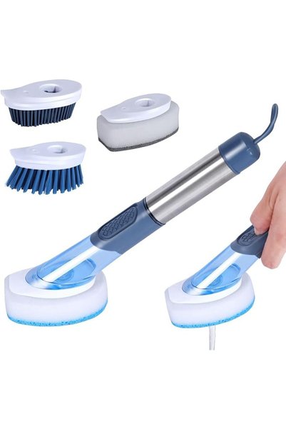 GENERAL Washing Up Brushes, Soap Dispensing Dish Brush with Long Handle & 3pc...