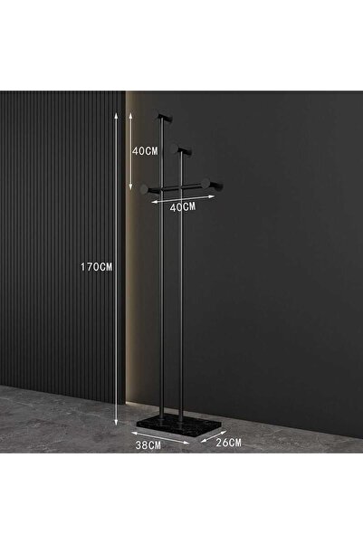 Generic Brand 170X38Cm Black Multi Hook Clothes Coat Hanger Stand Floor Stand...