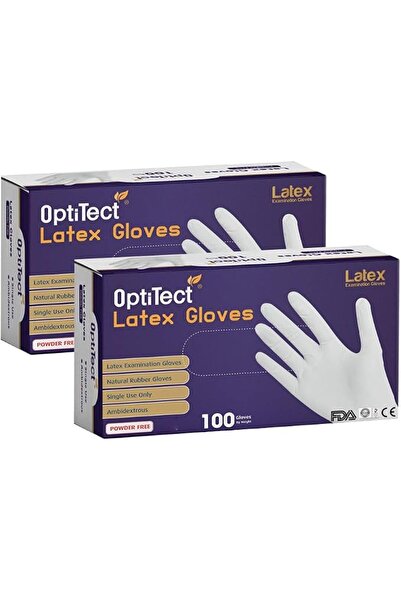 OptiTect قفازات لاتكس للاستخدام مرة واحدة خالية من البودرة - قفازات فائقة الق...