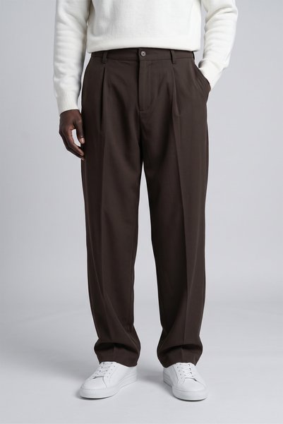 KHAYN ERKEK BOL KESİM TEK PİLELİ LASTİK BEL DÜĞMELİ KUMAŞ PANTALON K2057KP
