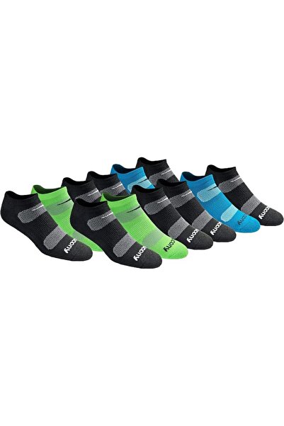 SAUCONY mens Performance Comfort Fit No-Show Socks Multi-Pack Mesh Ventilatin...