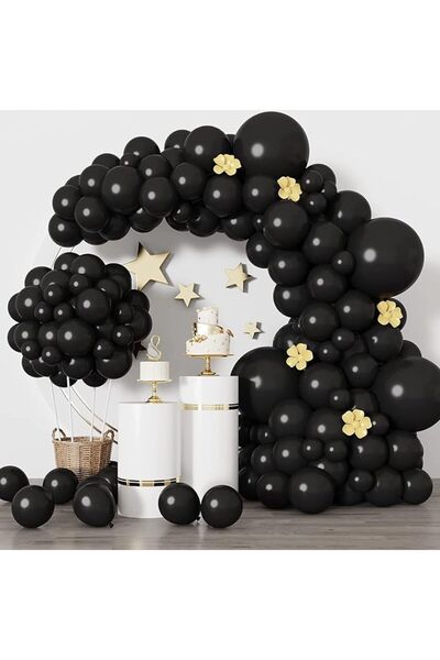 Generic Soofam 129 Pcs Black Balloon Kit - Black Latex Party Decorations with...