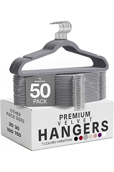 Utopia Home Premium Velvet Hangers 50 Pack - Non-Slip & Durable Clothes Hange...