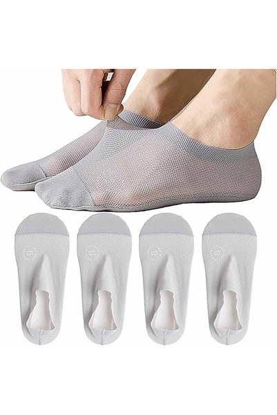 Tazweeq Ultra-thin Padded Socks, Nylon Non-Slip No Show Socks, Women's Lightw...